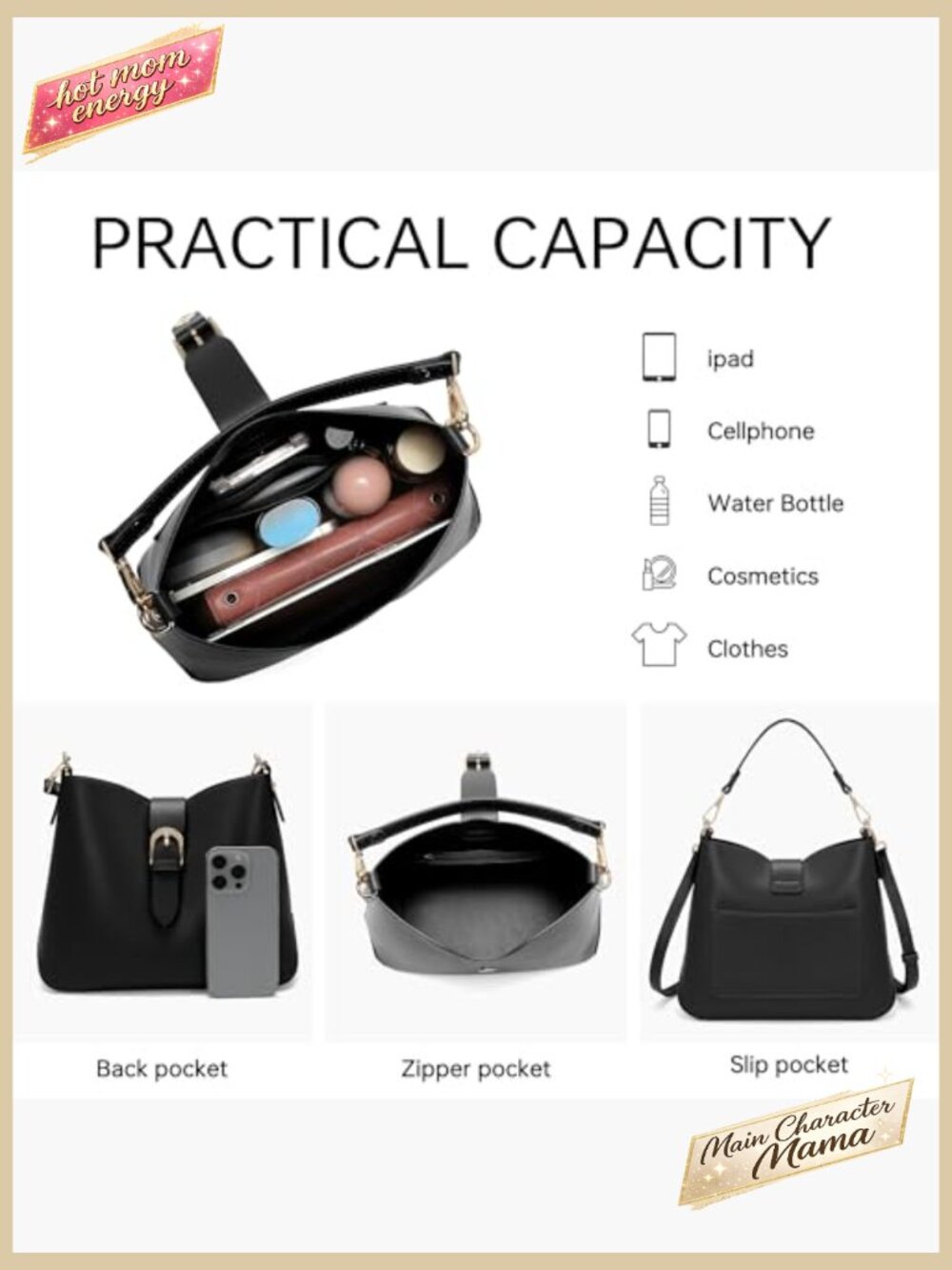 Crossbody Bucket Bag Retro Leather Shoulder Handbag Adjustable Strap - Picture 4 of 6